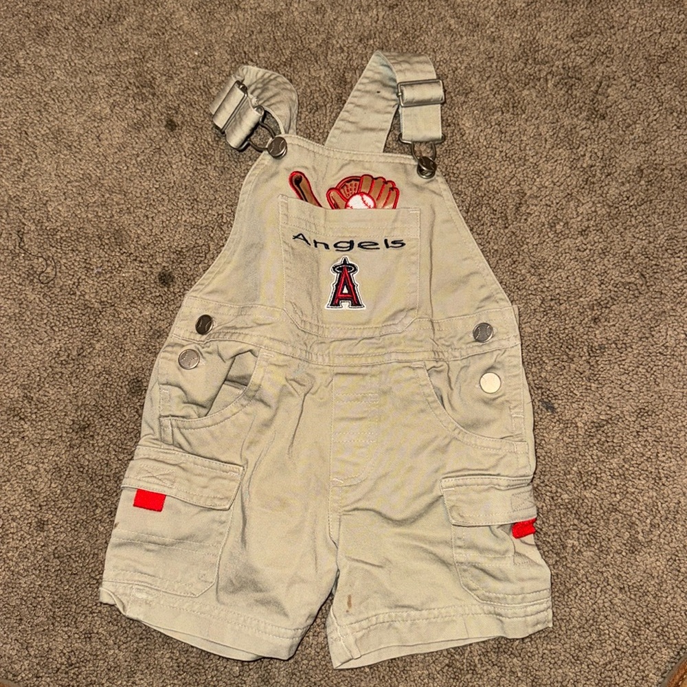 Vintage Angels Baseball Gender Neutral Baby Overalls
